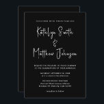 Convites Código QR Preto Elegante Tudo em um Casamento Mode<br><div class="desc">Código QR de Script Moderno Elegante, Preto e Branco, Tudo em Um Cartão de Convite De Casamento Minimalista. Celebre o seu dia especial com esta elegante e bela carta de convite para casamento para embelezar a sua ocasião especial. Todos os textos estão pré-organizados para que você personalize fácil e rapidamente...</div>