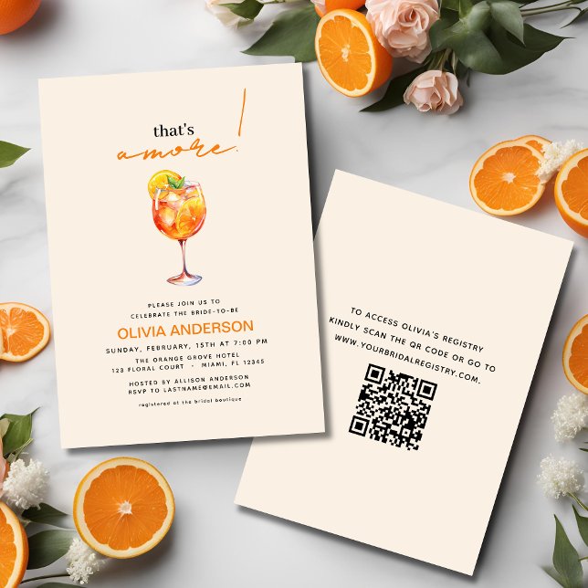 Convites Código QR que é Chá de panela Amore Spritz (Criador carregado)