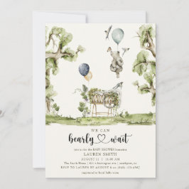 Convites Código QR que podemos esperar Chá de fraldas Woodl