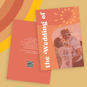 Convites Código QR retro queimado laranja negrito FOTO negr