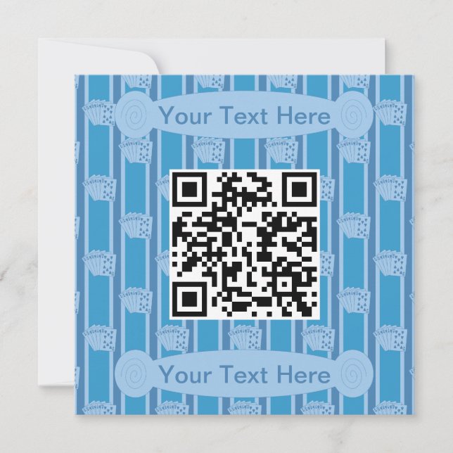 Convites Código QR Royal Flush Divertido e Elegante (Frente)