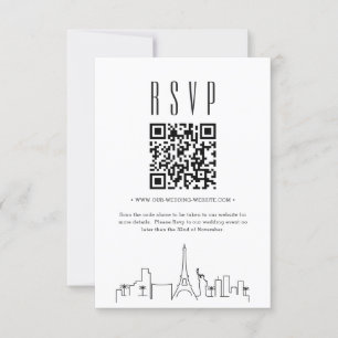 Convites Código QR RSVP de Casamento de Las Vegas