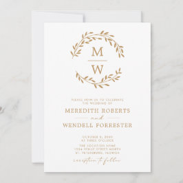 Convites Código QR RSVP Dourado no Casamento da Terra do Mo