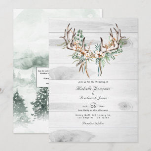 Convites Código QR Rústico RSVP Casamento Boêmio