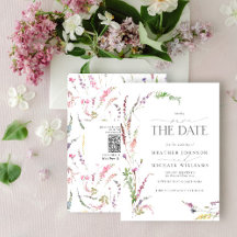 Código QR Save the Date Floral Elegante Flor de Ca