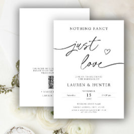 Convites Código QR Script Nada Chique Apenas Amor Casamento