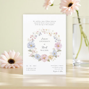 Convites Código QR simples de floral pastel para site de ca