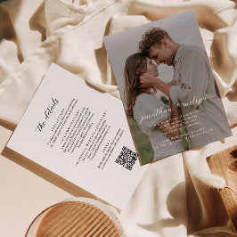 Convites código QR | Todos em um Casamento de Script Elegan