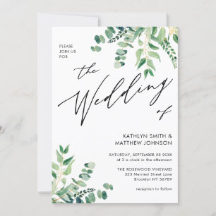 Convites Código QR Tudo Em Um Casamento Eucalyptus Greenery