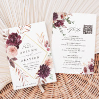 Código QR Tudo em um Casamento Romance de outono