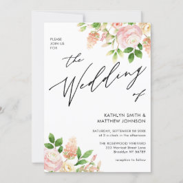 Convites Código QR Tudo em Um Casamento Rosa Rosa Rosa Rosa