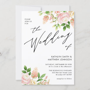 Convites Código QR Tudo em Um Casamento Rosa Rosa Rosa Rosa