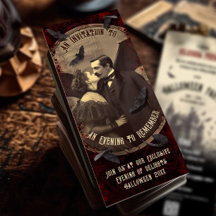 Convites Código QR Vampiro Românico Vampiro Dracula Hallowe