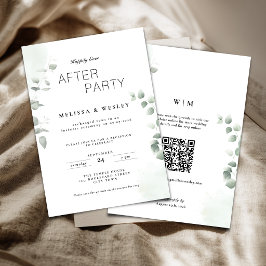 Convites Código QR Vegetação Festa Felizes para Sempre Casa