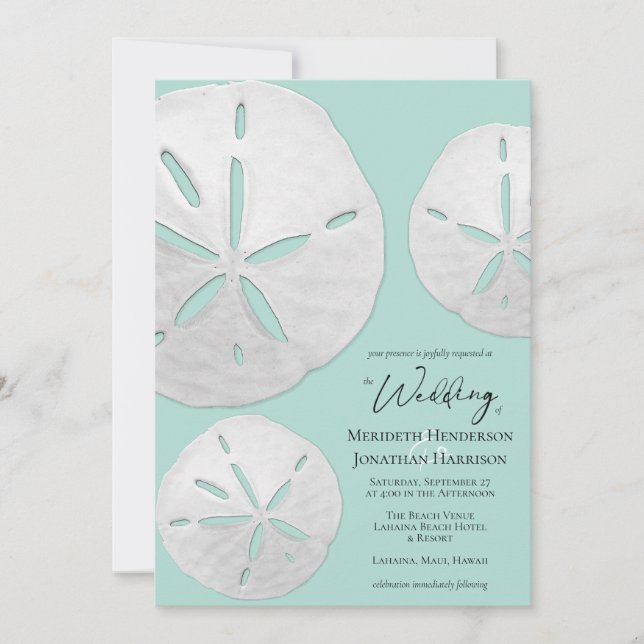 Convites Código QR Vidro do Mar de Foto Areia Dólares Praia (Frente)