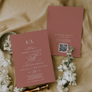 Convites Código SOPHIA QR Boho Terracotta Tudo em Um Casame