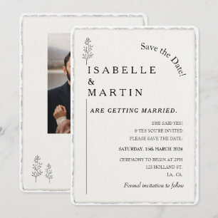 Convites Códigos QR para Salvar a Data Casamento com Borda 