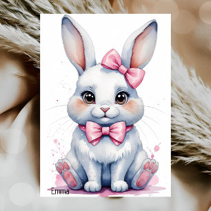 Convites Coelhinho bonito com aniversário de arco rosa