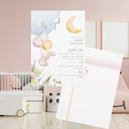 Convites Coelhinho Bonito É um Chá de fraldas de Garota III