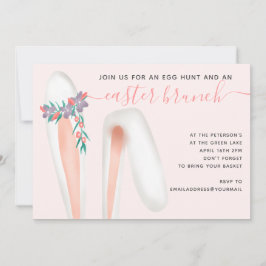 Convites Coelhinho bonito orelha Páscoa rosa-brunch ovo hun