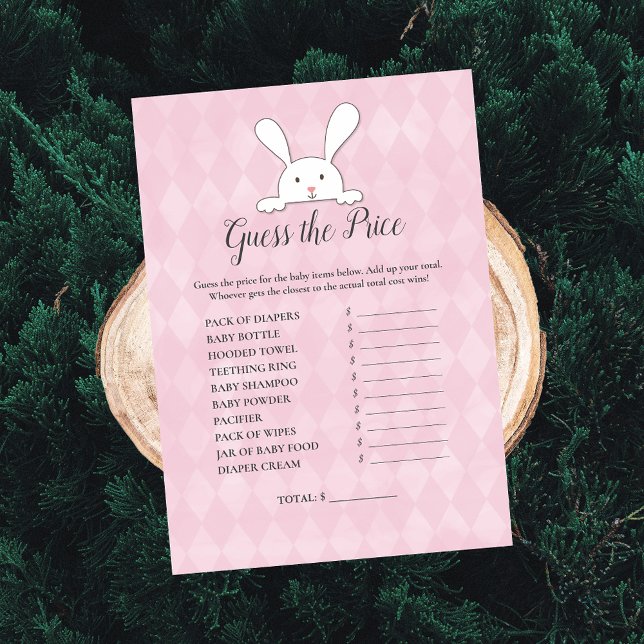 Convites Coelhinho Branco Rosa Adivinhe o Preço Jogo de Chá (Criador carregado)
