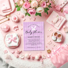Convites Coelhinho de Baby Shower Roxo