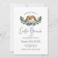 Coelhinho de Cana Úmida e Páscoa Chic Brunch Azul