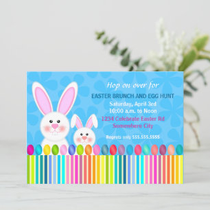 Convites Coelhinho de Páscoa bonito e colorido
