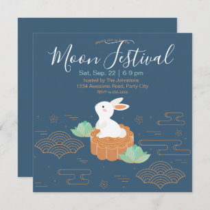 Convites Coelhinho doce no Festival de Médio de Mooncake-ou