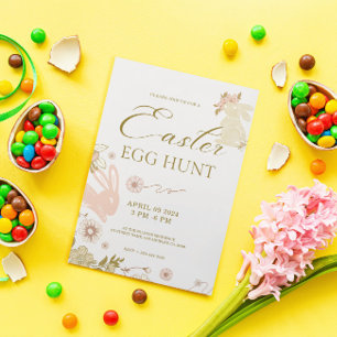 Convites Coelhinhos de Caça de Ovo de Páscoa e estrutura de