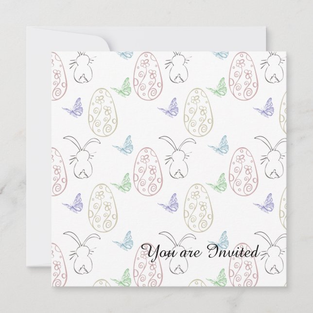 Convites Coelhinhos e Ovos (Frente)