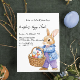 Convites Coelhinhos segurando ovos na cesta de ovos de Pásc