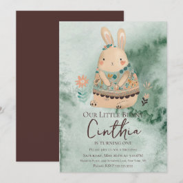 Convites Coelho Aquarela Páscoa Pastel Boho Aniversário Inv