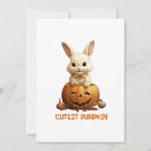 Convites Coelho Bonito da Abóbora - Coelho Adorável do outo