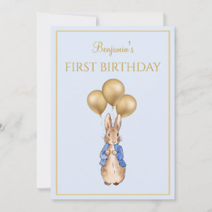 Convites Coelho Bunny clássico Primeiro Aniversário