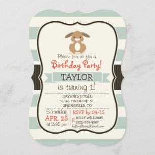 Convites Coelho Coelho da Floresta Bonito em Verde-claro