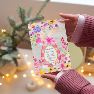 Convites Coelho Colorido Coelho Páscoa-Ovo-Caça-Ovo Brunch