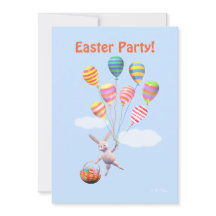 Coelho da Páscoa Feliz e Festa de Balões