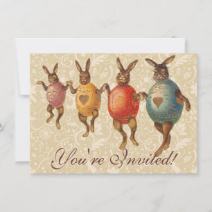 Convites Coelho da Páscoa Ovos Dançantes