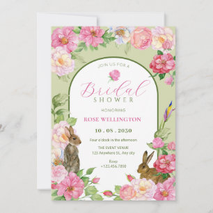 Convites coelho de flores em flor
