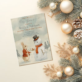 Convites Coelho de Natal Peter Vintage Baby Shower