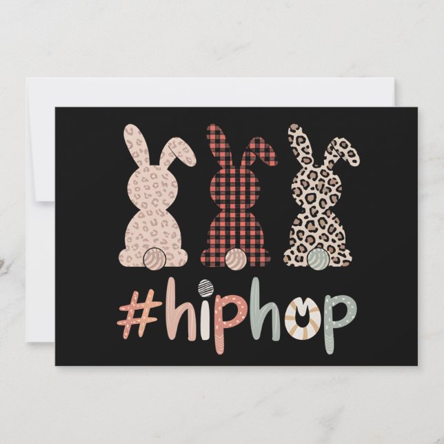 Convites Coelho de Páscoa Hip Hop Primavera Fofo (Frente)