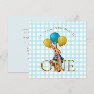 Convites Coelho de primeiro aniversário personalizado passe