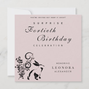 Convites Coelho Floral Moderno para Festa de Aniversário Su