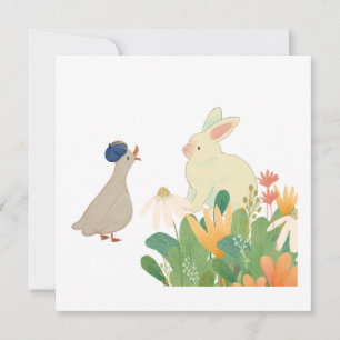 Convites Coelho Whimsical & Pássaro em Sangue - Primavera