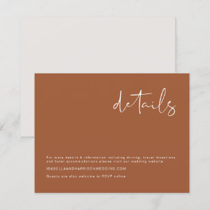 Convites COENTRO - Boho Laranja Queimada Detalhe Minimalist