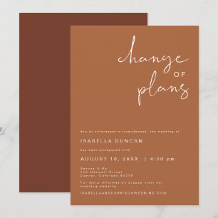 Convites COENTRO Boho Terracotta Casamento Mudança de Plano