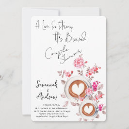 Convites Coffee Themed Couple Shower Invitation