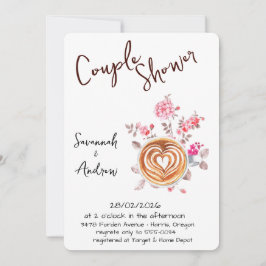 Convites Coffee Themed Couple Shower Invitation