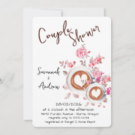 Convites Coffee Themed Couple Shower Invitation